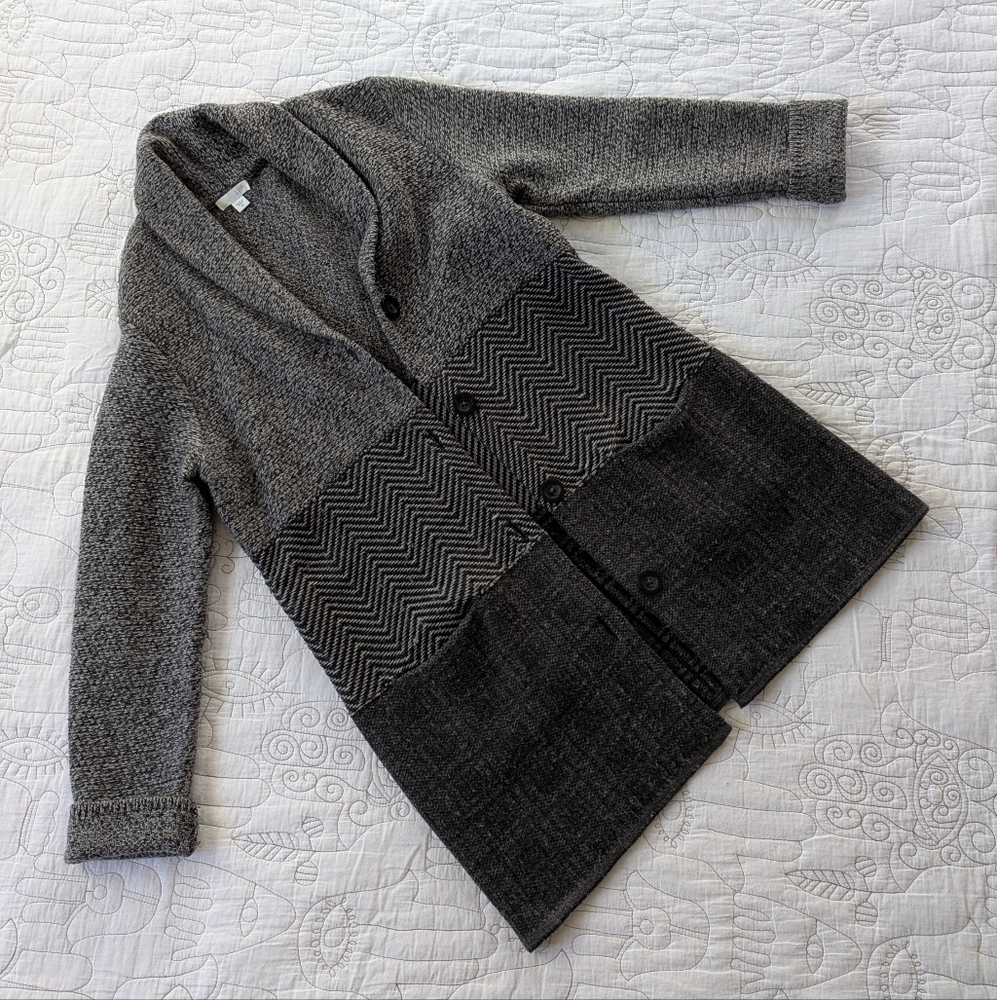 J. Jill wool blend mixed pattern long cardigan
